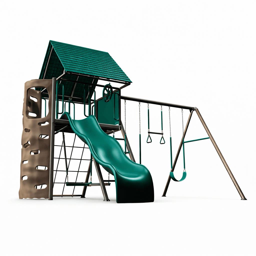 lifetime-big-stuff-swing-set-9-ft-slide-swings-clubhouse-model-91069-1 Lifetime Big Stuff Swing Set – 9-Ft Slide, Swings & Clubhouse | Model 91069 - Image 1